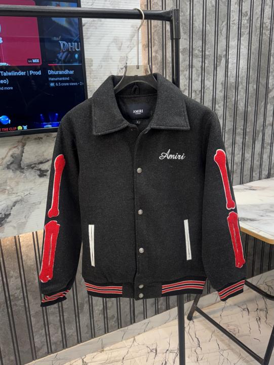 Amiri Imported Side Bone Patch Varsity Jacket