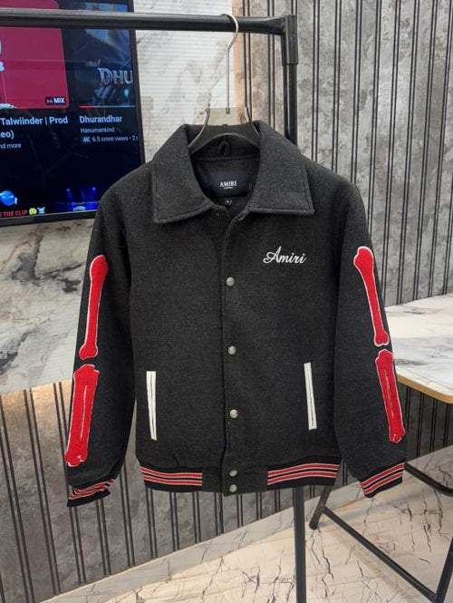 Amiri Imported Side Bone Patch Varsity Jacket