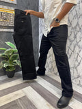 Emporio Armani Imported Front & Back Metal Logo Boot Cut Jeans