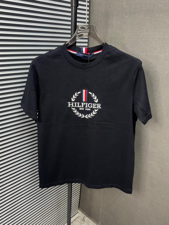 Tommy Hilfiger Black Imported Fabric Current Store Article Round Neck Tshirt