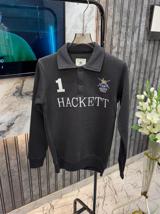 Hackett Imported Fleece Fabric Front Embroidery Embossed Sweatshirt