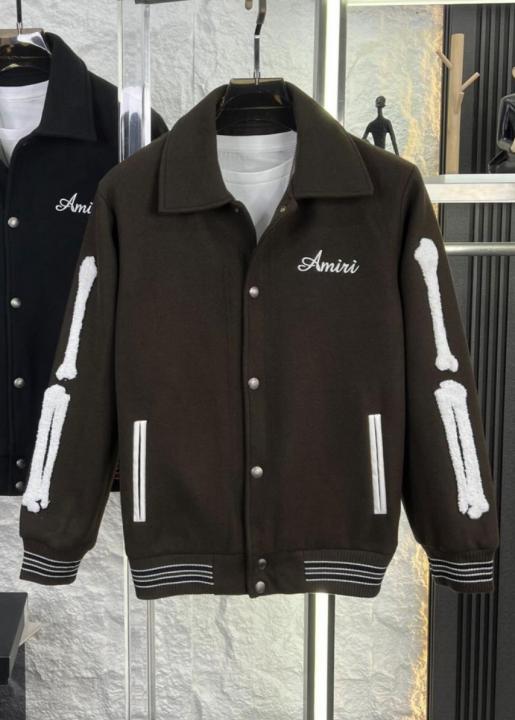 Amiri Imported Side Bone Patch Varsity Jacket