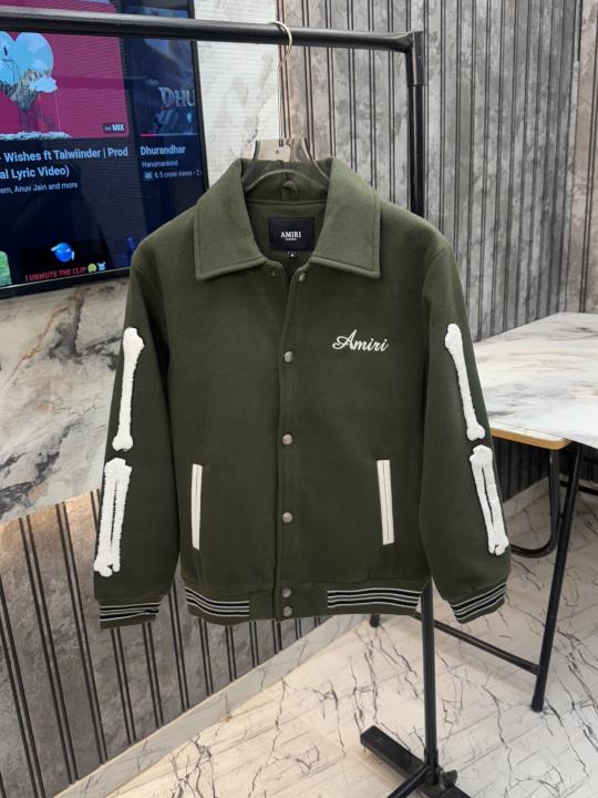 Amiri Imported Side Bone Patch Varsity Jacket