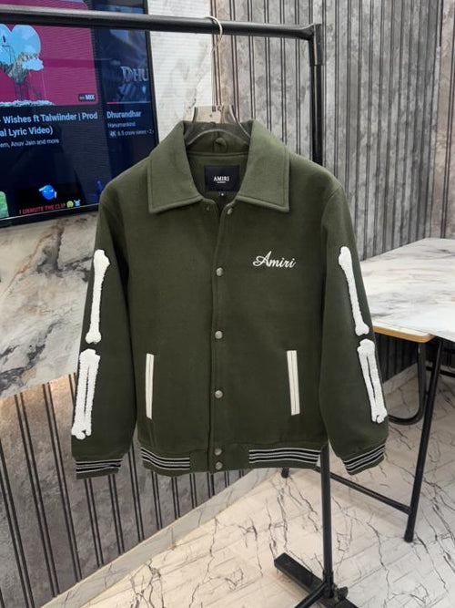 Amiri Imported Side Bone Patch Varsity Jacket
